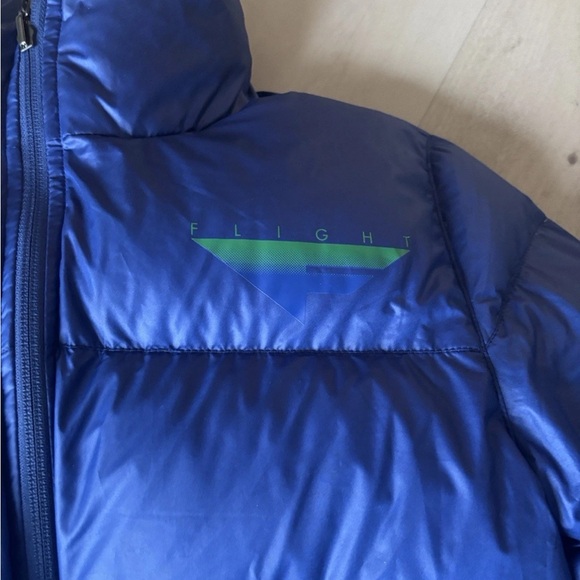 nike sportswear flight puffer mens medium royal blue green reversible coat - Picture 3 of 11
